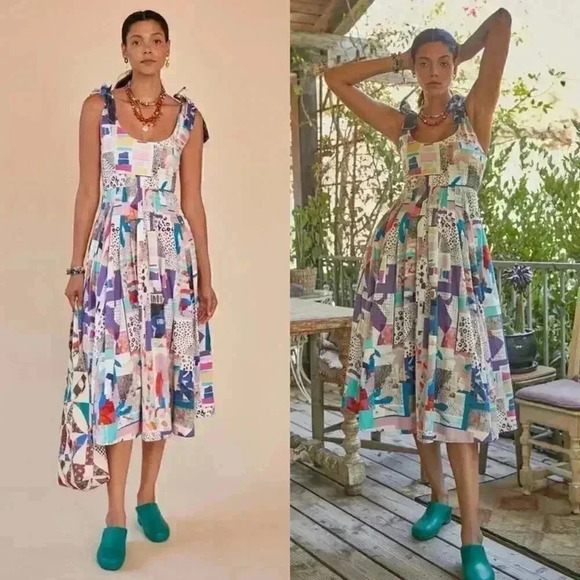 HUNTER Bell NWOT Braden Patchwork Dress Size 2 - Picture 3 of 14